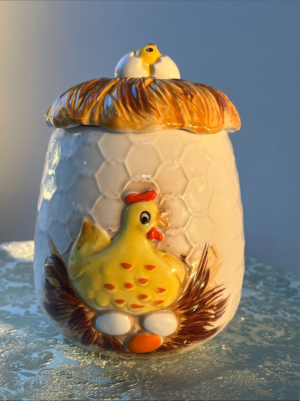 Vintage 1970s Sears Roebuck "Chicken Little" Ceramic Canister Japan 6 1/2” High